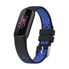 Fitbit Luxe - Siliconen sportbandje - Maat: Large - Zwart + blauw
