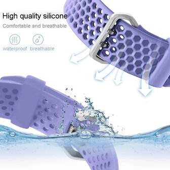 Bandje met gaatjes - Lavendel - Geschikt voor Apple Watch 38mm / 40mm / 41mm / 42mm