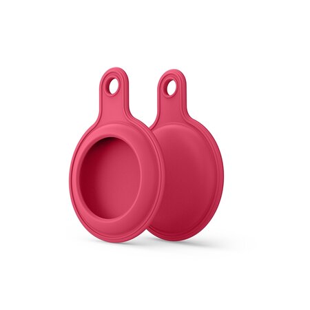 AirTag case gel series - sleutelhanger met ring - donkerrood