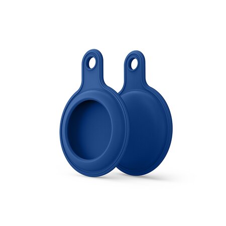 AirTag case gel series - sleutelhanger met ring - middernacht blauw