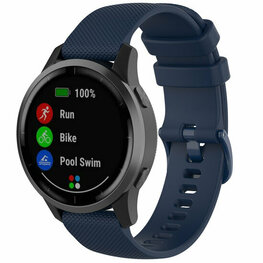 (BOL) 20mm sport bandje met motief - Compatible Samsung bandje  - Donkerblauw - Geschikt voor Samsung Galaxy Watch 6 - 6 Pro - Watch 5 - 5 Pro - Watch 4 - 4 Classic - Active 2 - Watch 3 (41mm)