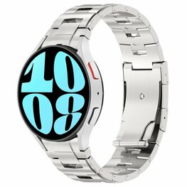 (BOL) 20mm - Titanium band met aansluitknop - Zilver - Geschikt voor Samsung Galaxy Watch 6 - 6 Pro - Watch 5 - 5 Pro - 4 - 4 Classic