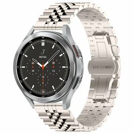(BOL) 20mm - Stalen band - Starlight / sterrenlicht - Geschikt voor Huawei watch GT 2 (42mm) - Huawei watch GT 3 (42mm) - Huawei watch GT 3 Pro (43mm)